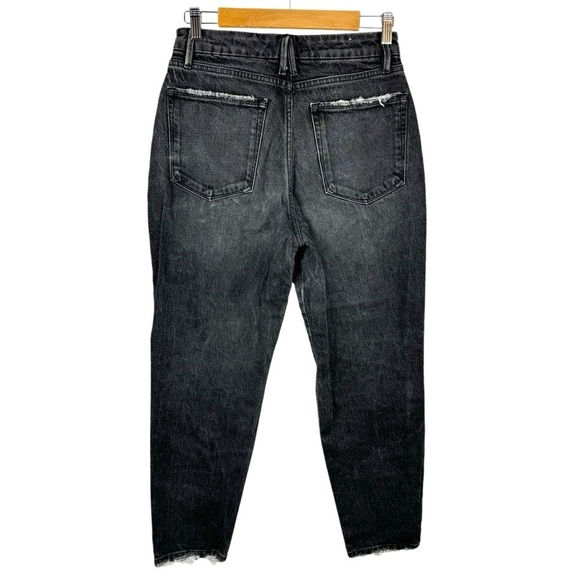 Good American Good Mom Jeans High Waist in Black226 Size 2/26 Distressed - Picture 10 of 16